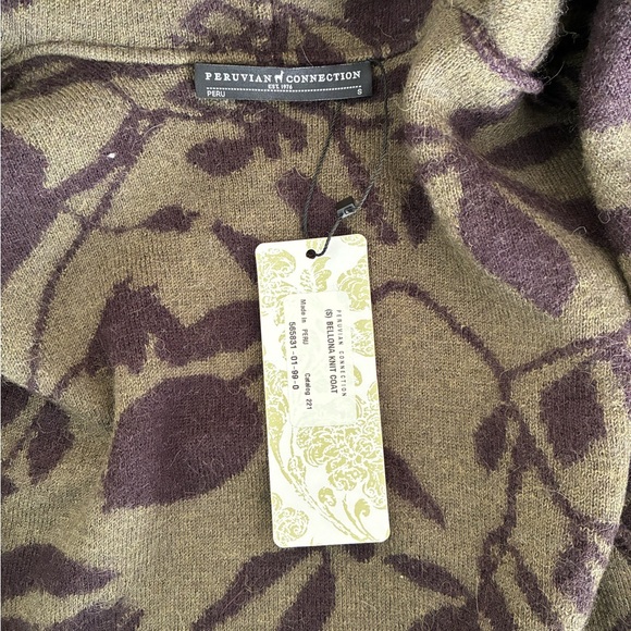 Peruvian Connection Purple and Brown Floral Sweater - Picture 5 of 7